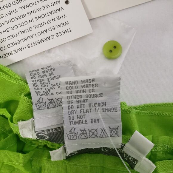 Great Cavalier St. Paul Womens Blouse Shell 2 Piece Large Green Button Ruffle - Picture 12 of 12